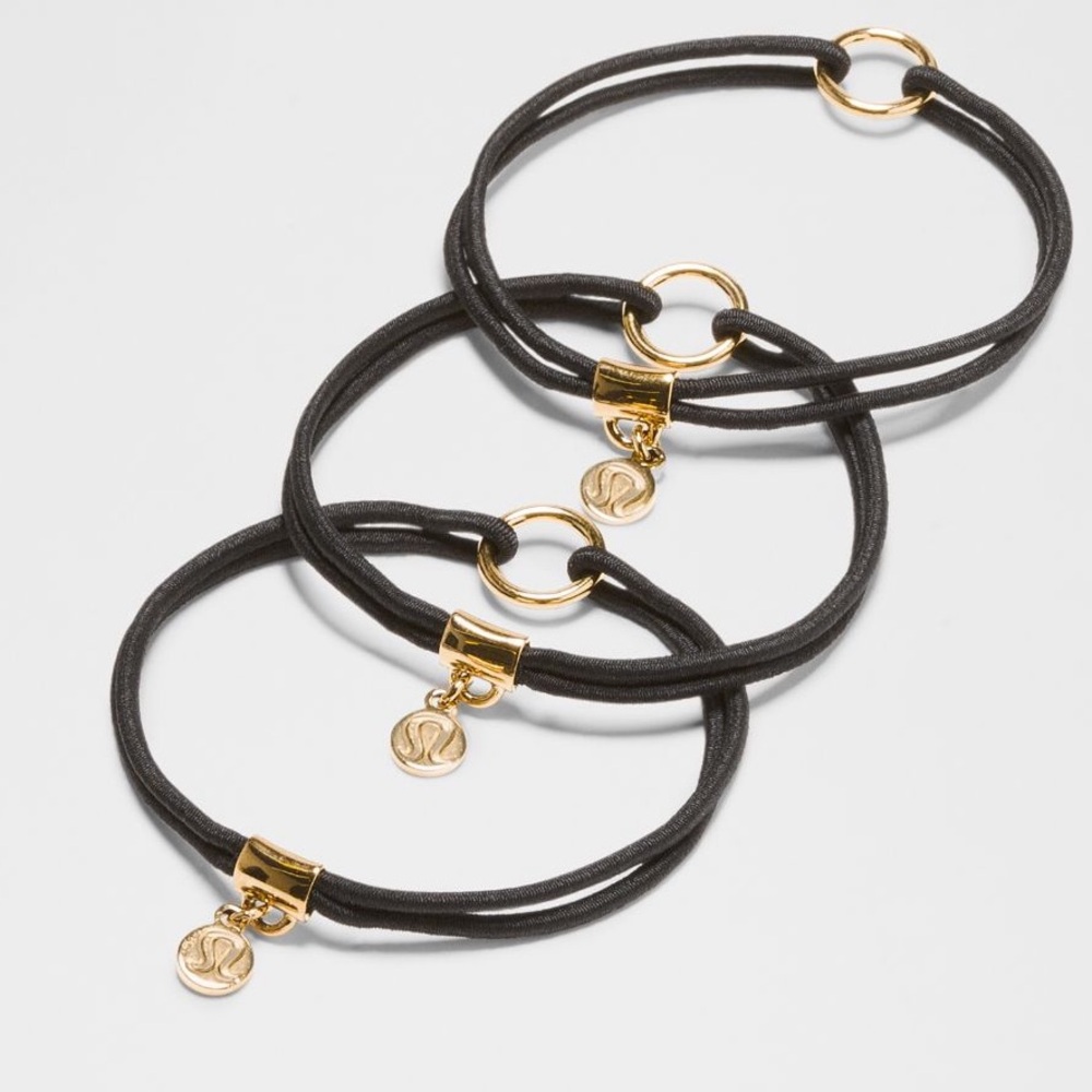Lululemon Logo Charm Hair Ties